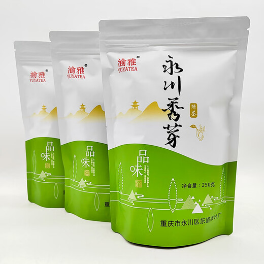Chopstick circle Yuya YY Yongchuan Xiuya 250g bag Mingqian fried green tea household commercial Chongqing specialty Yongchuan green tea 250g*5 bags