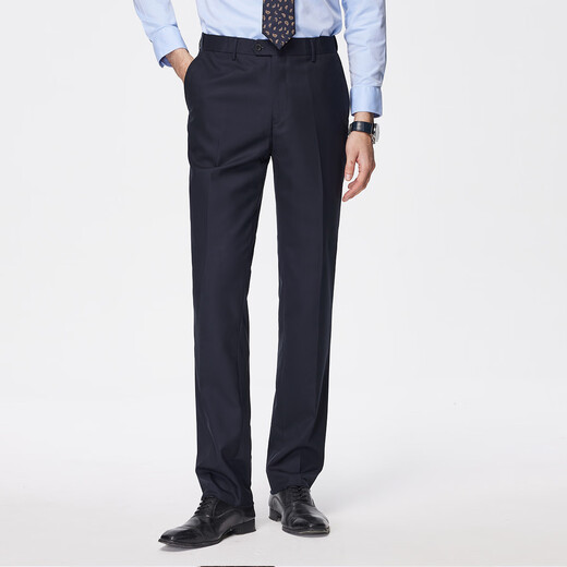 Shanshan Wool Suit Men's Four Seasons Business Casual Flat Lapel Suit Groomsman Best Man Wedding Slim Dress Men's Navy XL 180/96A(50A) 180/86A(34)