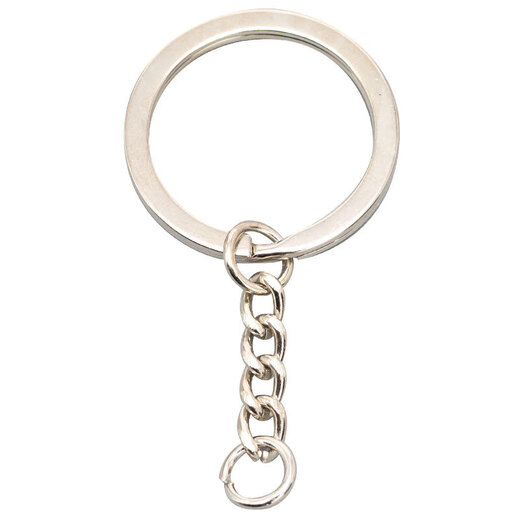 OSRUO 10 PACK METAL KEY SINGS, UNE RONNEMENT CHAINE DE PLACE, ACCESSOIRES DE BIELRIE DIY PROCHE CLAINE CLÉ PLAINE POUPLE 2,5 cm Eye de mouton plat (10 pièces)