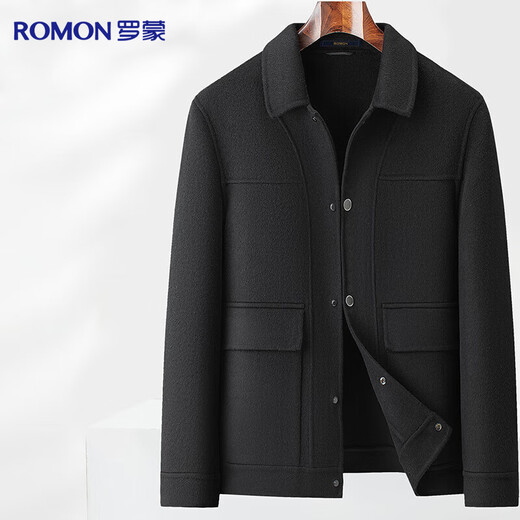 Romon sheep wool double-sided woolen jacket men's coat thick autumn and winter casual lapel jacket men's clothing