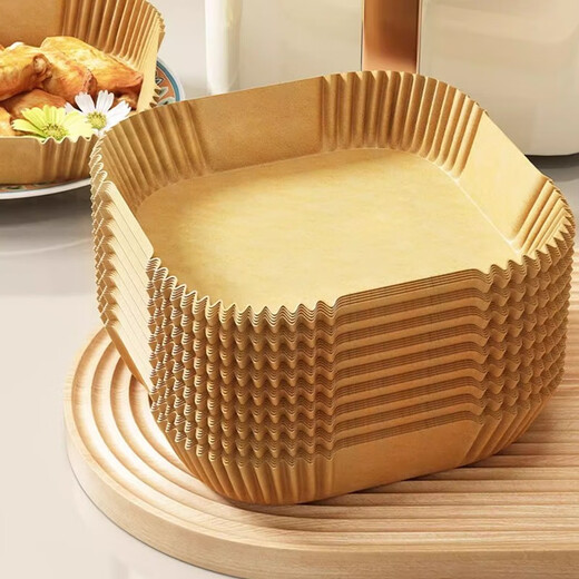 Mi Bang hand air fryer paper barbecue baking paper square oil-absorbing paper household food fried chicken silicone paper French fries barbecue paper thickened and increased-heightened edge 100 sheets