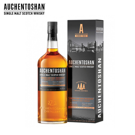 Auchentoshan（欧肯特轩）美国橡木桶 苏格兰威士忌 1000ml 40度 礼盒装 洋酒