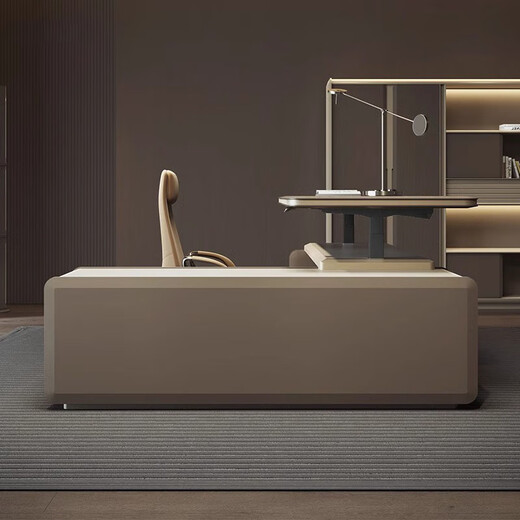 Kong Qiu Mingge electric lift office desk and chair combination boss desk president chairman general manager supervisor metal paint executive desk 2.7 meters lift boss desk