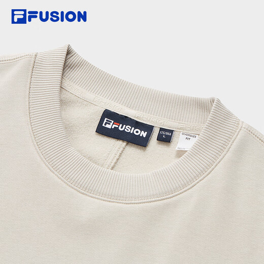FILA FUSION Fila trendy brand couple style pullover sweatshirt simple loose knitted top autumn wear 芊豆ash-BG couple plus velvet style M