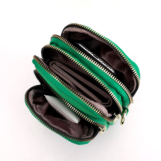 Kangaroo mobile phone bag for women 2025 Chinese Valentine's Day cross-body mobile phone bag halter neck wrist arm bag sports men's mini small bag trendy black