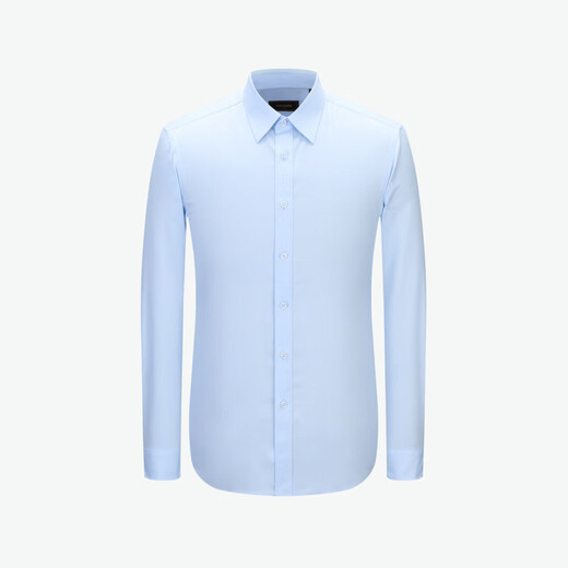 YOUNGOR long-sleeved shirt men's plain DP no-iron shirt pure cotton fabric anti-wrinkle comfortable easy care shopping mall same style blue plain YLDP120667HJY 39