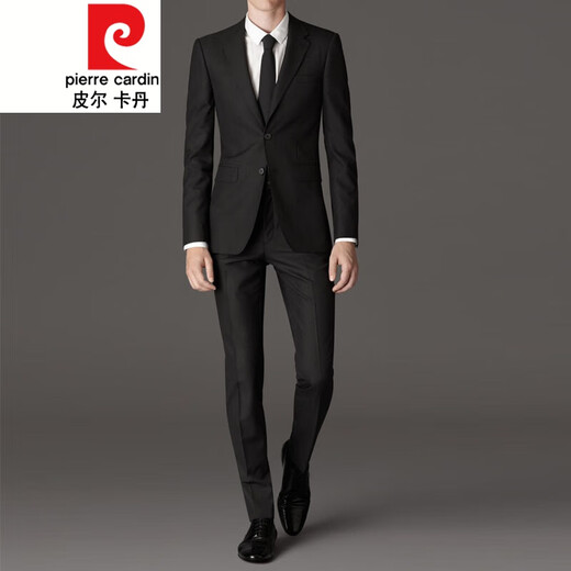 Pierre Cardin 2023 New Suit Men's Four Seasons Business Slim Fit No Ironing Trendy Casual Men's Small Suit Single Jacket Suit Jacket Navy Blue Double Button/Single Jacket/Double Slit XL 180