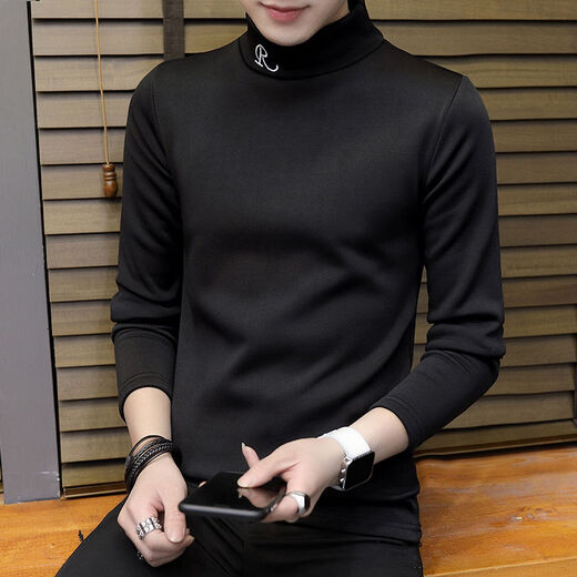 Zhang Fanyu Camiseta de manga larga para hombres Autumn and Winter Swinter Swinter's Winter Bindo de invierno más terciopelo Camisa de base de hombres engrosada de hombres modernos 6623 Pequeño M /85-100Jin [Jin equivale a 0.5 kg]