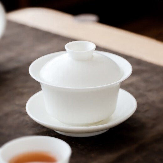 SUSHI CERAMICS plain-fired white porcelain Kung Fu tea set Dehua China white gift ceramic tea set tea cup tea cover J0444