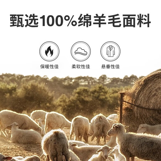 Navigare意大利小帆船呢大衣男士秋冬纯羊毛保暖茄克外套短款休闲夹克衫男 暗夜黑 L /50