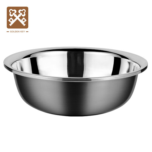 Golden Key stainless steel wide-rim basin 36cm thickened washbasin, kneading basin, multi-purpose cooking basin GK-LB360