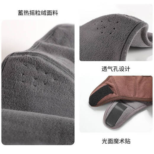 Di Zitu earmuffs warm men and women outdoor windproof cold earmuffs earmuffs winter running Harbin travel warm equipment two-in-one earmuffs (black) [upgraded double warmth model]