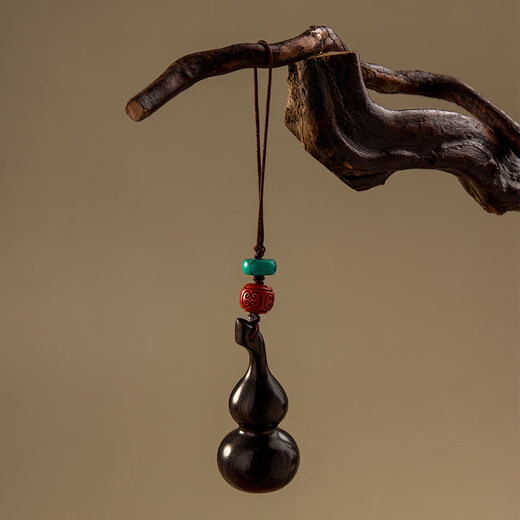 Sandalwood Gourd Keychain Pendant Creative Cinnabar U Disk Mobile Phone Mobile Phone Men and Women Car Key Chain ring Ring Simple Hanging Ornement Ebony 11303