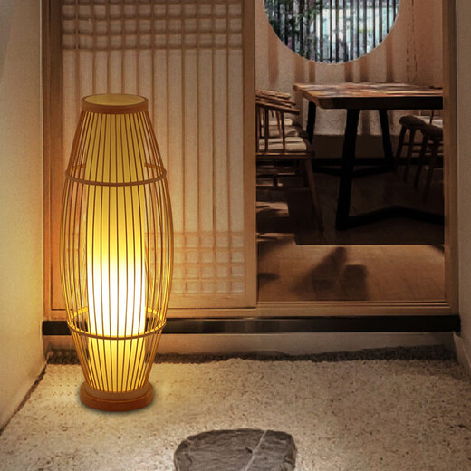 Miaopule Light Luxus Japanische Stehlampe Chinesische Zen Zen Bambus Wohnzimmer Schlafzimmer Arbeitszimmer Dekoration B&B Einfache Retro Nachttischlampe Große Stehlampe 30*83