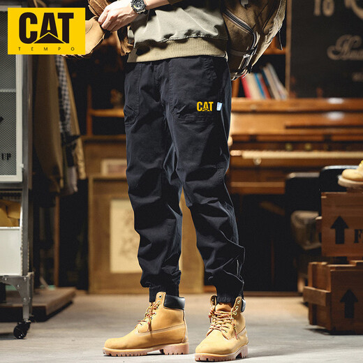 
Carter CAT spring and summer men's wear-resistant wool trousers outdoor casual loose warmth thickened nine-point pants plus velvet 679 military green [winter style] 28