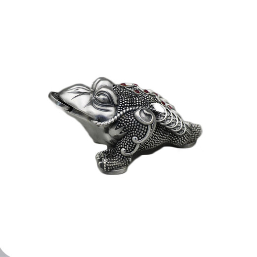 Spring Brocade Carp Feet Silver S999 Tea Tea Pet Decorations Home Feng Shui Decoración Colecciones Retro Sterling Silver Tea Table Decoración de sapos 688 Gramos