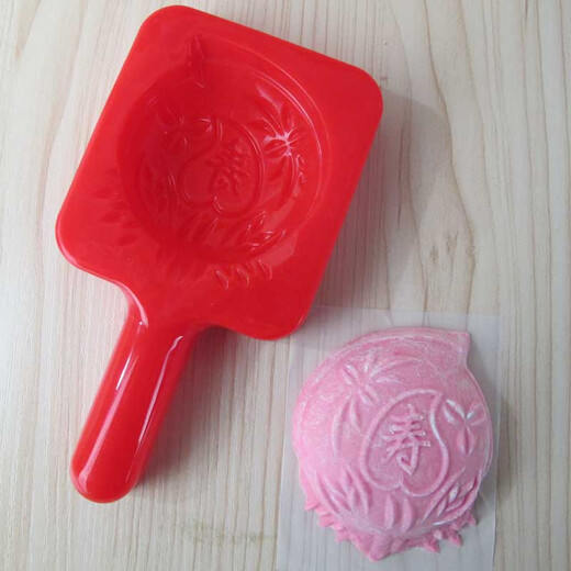 WN Cake Seal Mold Mooncake Mold Household Red Shell Peach Putian Red Group Print Red Peach Cake Fruit Seal Small Jinbao inner diameter 7.5 cm can be used as ingredients 9