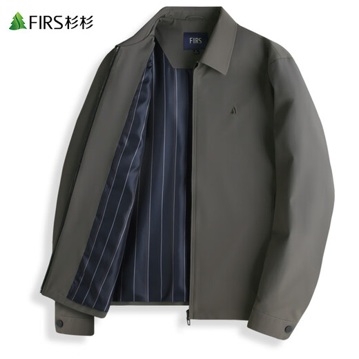 Shanshan (FIRS) Anti-wrinkle Milk Silk Men's Lapel Jacket Men's 2025 Autumn New Commuting Business Casual Jacket 116 Khaki L (175)