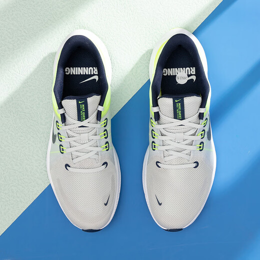 Nike Herrenschuhe 2025 Sommer Neue Sportschuhe Quest 5 Flying Line Sports Schuhe atmungsaktives lässiges Polsterungsschuh DA1105-003 Grau Fluoreszenzgelb 40.5