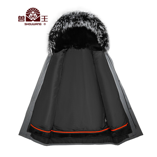 Beast King Park Superando hombres Haining Fur Coat Fox For Collar de piel Menora Rabbit Fur Inner Liner Inner Autumn and Winter Medium Longitud más terciopelo.