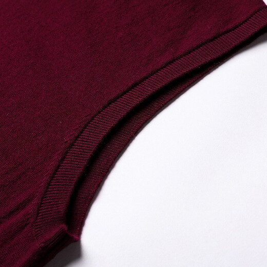 恒源祥100%羊毛背心男V领保暖上衣秋冬新款中年男士商务休闲鸡心领马甲 藏青 L 175