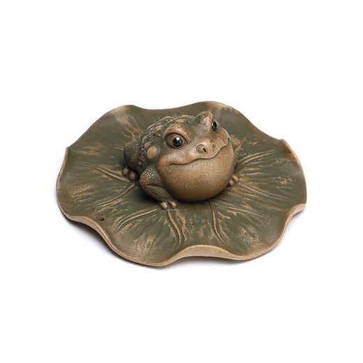 Hidden Pot Tianxia Zisha Tea Pet Ornaments Boutique Can Raise Tea Table Tea Table Ornaments Tea Set Accessories Lotus Leaf Incense Tea Play Golden Toad Cover Set Harmony Produces Wealth