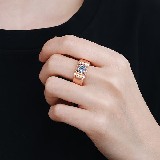 DL 199818k rose gold ring men's moissanite diamond 50 points one carat color rose gold 50 points frosted men's ring