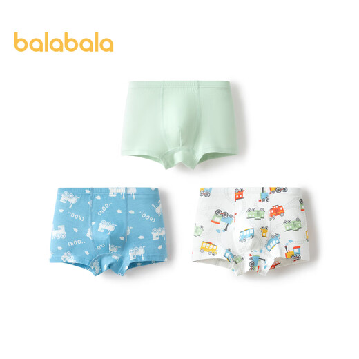 Balabala children's underwear triangle cotton girls shorts baby briefs without clip PP elastic skin-friendly three-pack