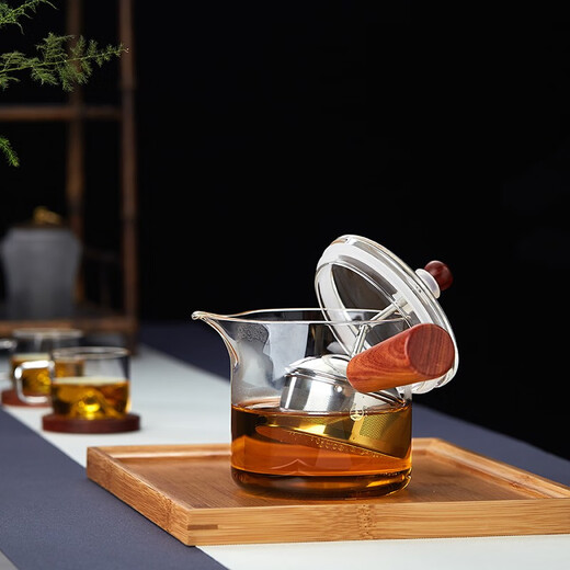 新羽手工蒸煮一体茶壶煮茶器玻璃电陶炉纯手工侧把蒸煮壶耐高温小茶具蒸煮 S688壶 600ml