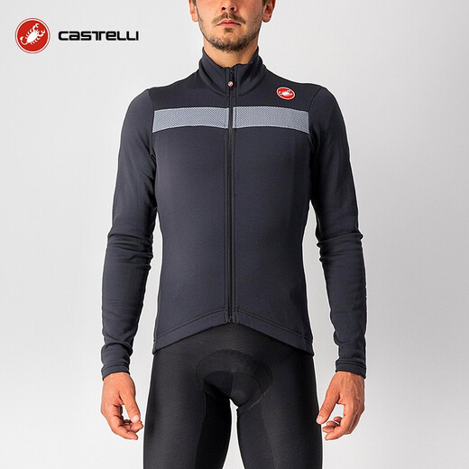 Castelli scorpion cycling jersey men's spring and autumn breathable skin-friendly thickened warm bicycle long-sleeved top 4518511 085 black M