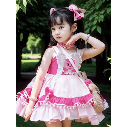 Nantang three-color love cute cos clothing children's princess dress girl's dress Lolita handmade skirt for baby girl love cute Lolita one size too small 120cm