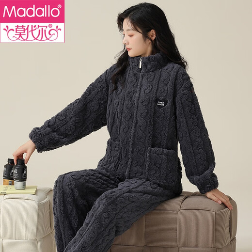 MODAL 2025 Nouveau pyjamas d'automne et d'hiver pour les femmes en velours d'hiver Velvet épaissis de la flanelle décontractée Ensemble de vêtements CH9207 # 800 Femmes 2xl (175)