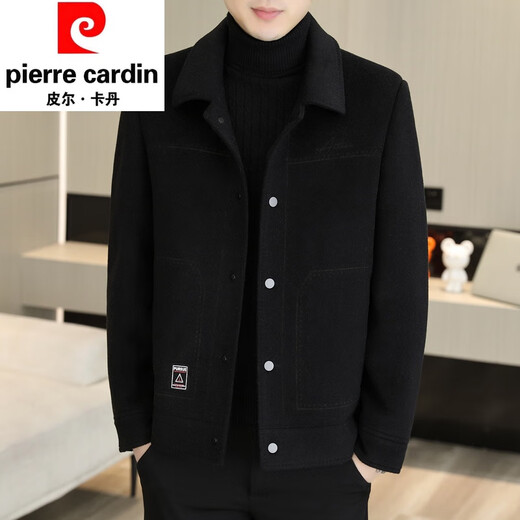 Pierre Cardin Wool Wool Jacket Men's Short Double-sided Nylon Coat 2025 Autumn and Winter New Men's Thickened Cashmere Wool Jacket 20936-2308 Khaki Cashmere Nylon 2XL