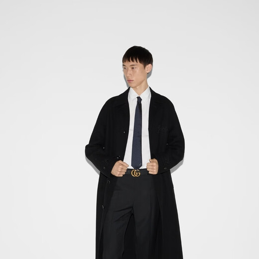 GUCCI Horsebit Silk Jacquard Tie Gift Blue and Dark Blue One Size