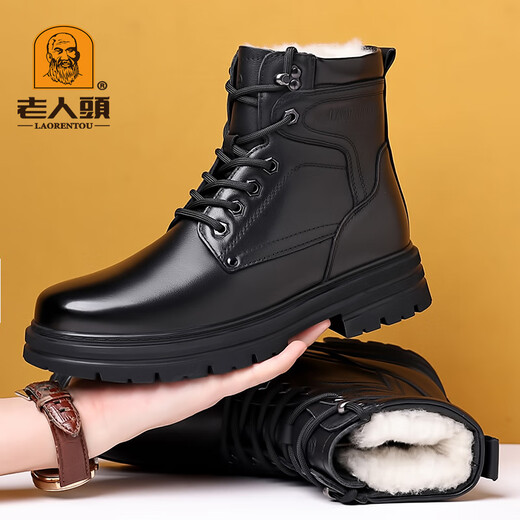 Alte Mannes Zehen (LRT) Herrenschuhe Martin Boots Herren Leder Herren High-Top-Wollstiefel Dick-Soled-hochgroß