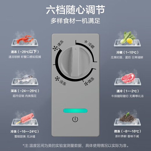 Midea's patented frost-reducing KMF stocking freezer, refrigeration-freezer conversion, energy-saving large freezer, horizontal household commercial freezer, small ice government subsidy refrigerator, 80% frost reduction 100L* Small apartment preferred 100L