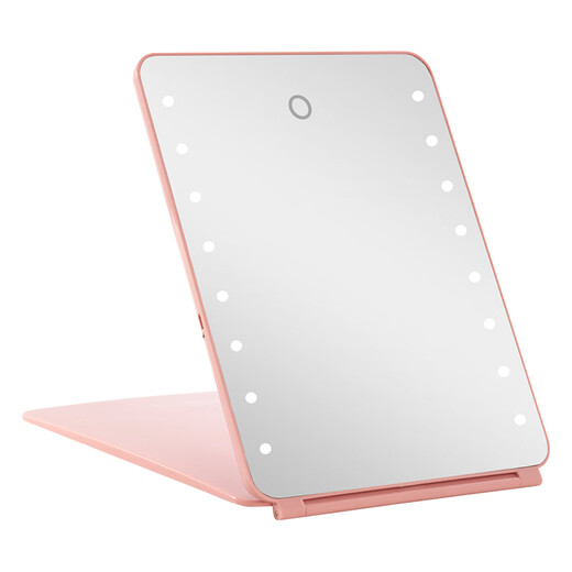 IMPRESSIONS VANITY Mirror Princess Portable Makeup Mirror with Light Dormitory Desktop LED Fill-in Light Charging Business Travel Folding Mirror Holiday Gift for Girlfriend Champagne Gold