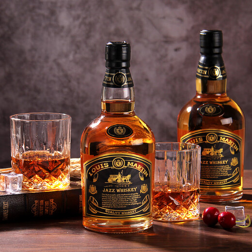 Louis mardini (Louie mardini) foreign wine whiskey jazz 40 degree spirits special-shaped large belly bottles Coke barrel base wine Domestic strong liquor Jazz whiskey 700ml single pack