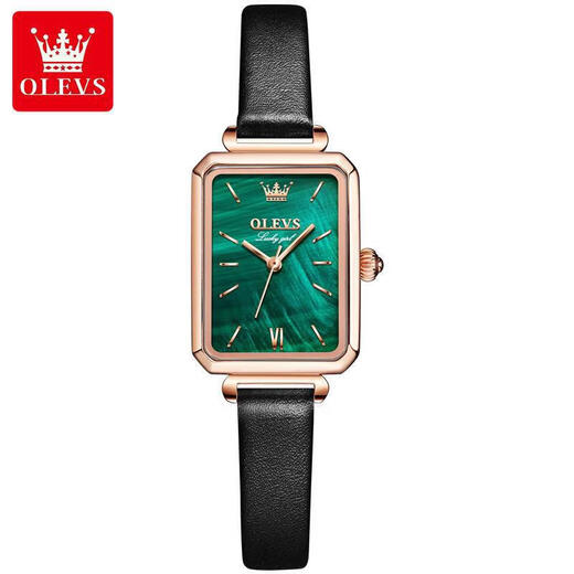 
Olis Green Water Ghost Brand Women's Watch Women's Light Luxury Niche Internet Celebrity Famous Watch Square Dish Small Green Watch 6624 Net-band Watch