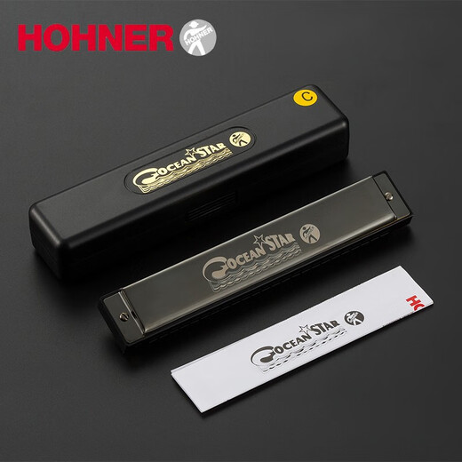 Hohner original et harmonica Advanced Adult Performance Professional Instrument de musique complexe à 24 trous pour débutants [argent] + boîte-cadeau Redwood + tutoriel + shunfeng