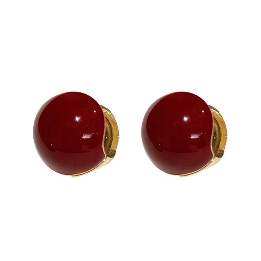 Idel 2025 New Year Style Red Bean Geometric Earrings for Women Korean Style Versatile Earrings Earrings Birthday Gifts for Best Friends Red Bean Earrings E0085