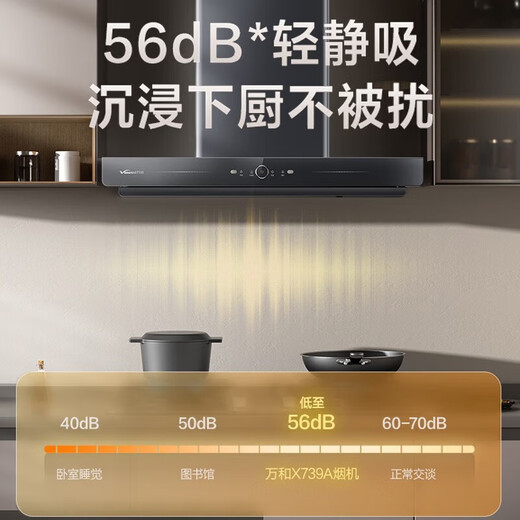 Vanward European range hood Home kitchen 22 cubic large suction Automatic cleaning Waving induction top suction range hood X739A flagship Smoking machine Thermal cleaning 22 cubic large suction Innovative flying wing cloud board
