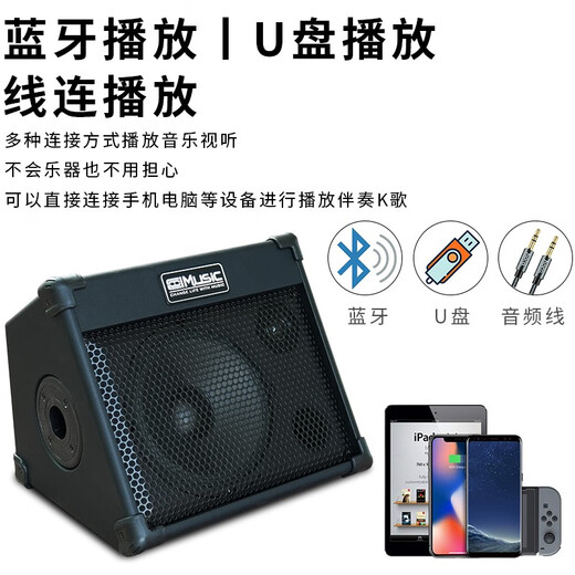 CoolmusicBP40 Outdoor Guitar Singing Speaker Saxophone Electronic Organ Street Performance Singing Live Audio Charging Portable BP40+Wired Microphone+Portable Bag