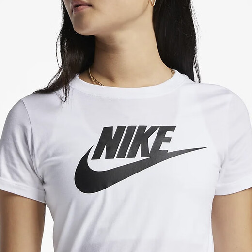 Nike Nike Women's Big Hook Logo t-shirt rond respirant T-shirt à manches courtes Sports Top BV6169 Blanc 100 S