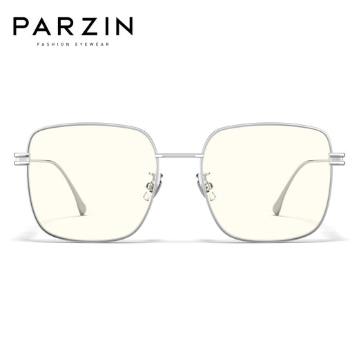 帕森（PARZIN）防蓝光眼镜女 时尚金属大框修颜显脸小护目镜防辐射眼镜男PZ15828 银灰色