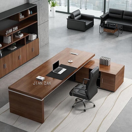 Boss desk and chair combination CEO desk executive desk simple modern office furniture double cabinet executive desk 1.6 meters boss desk