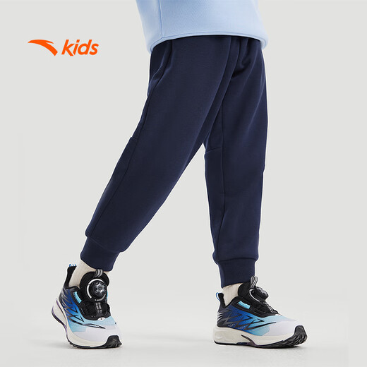 ANTA children's pants for men and women 2024 winter plus velvet warm knitted sports pants A72447703J