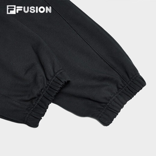 FILAFUSION trendy brand knitted trousers for men, winter loose cotton cuffed sweatpants, dark black-BK L 175/84A