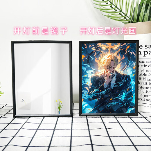 One Piece mirror lighting painting Nami glowing decoration painting photo frame painting living room painting birthday gift girl night light 15781 Sanzhi 3 8-inch mirror painting core (no photo frame)