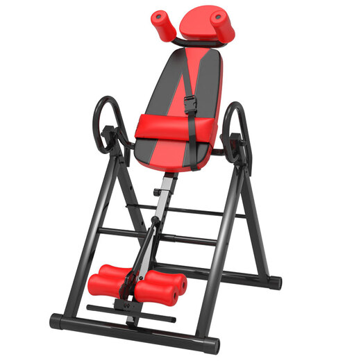 QQ Le [Offizielle Direktvertrieb] Inverted Stand Machine Home Fitness Hanger Upside Drag Stretching Assistent Yoga Sport Bauch Rot/Schwarz [Upgrade] Sicherheitsgürtel + Schulterunterstützung